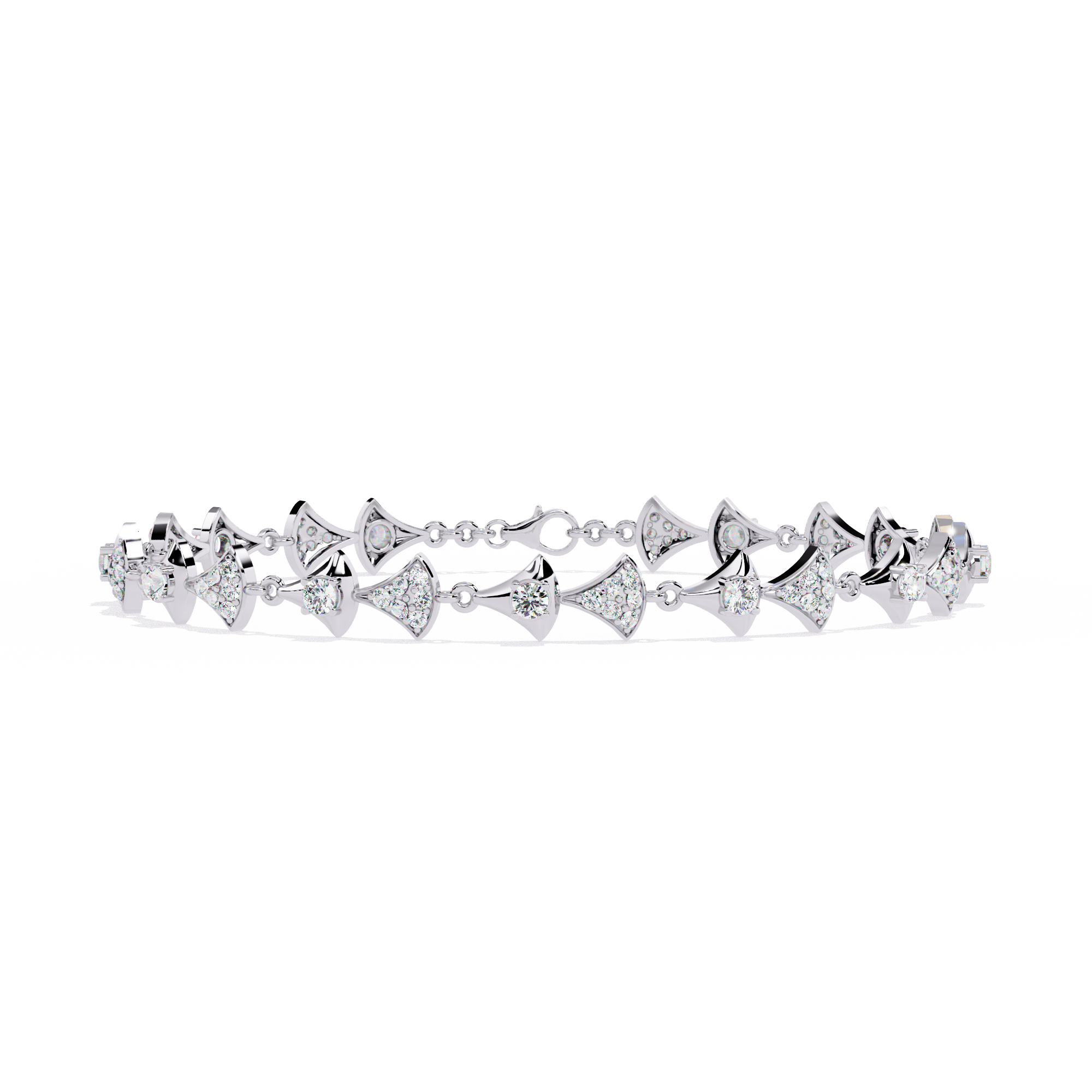 Solitairekart 1.26ct Fan-shaped Natural Diamond Bracelet-HI Color, VS-SI Clarity